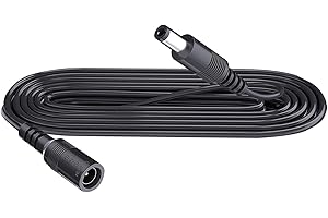 Security-01 Przedłużacz 1 m, wtyczka 5,5 mm x 2,1 mm, DC 5 V 6 V 9 V 12 V 24 V przedłużacz do kamery CCTV, oświetlacza podczerwieni, drukarki, taśmy LED, czarny