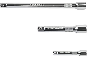 YEBOCIYO 3pcs Prolunghe per Cricchetto 1/2'' Estensioni a bussola Set di Chiavi a Tubo Acciaio al Cromo Vanadio Chiavi a Bussola Estensione Punta Adattatore Prolunga Riparazione Auto 75/125/250MM