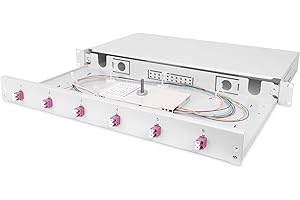 ‎DIGITUS DIGITUS LWL Spleißbox 6 Kupplungen - LC - OM4 - 1HE - 19-Zoll - Multi-Mode Duplex - Mit Spleiß-Kassette - Rack-Einbau