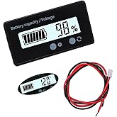 VooGenzek Battery Capacity Voltmeter Monitor, Universal Lead Acid Lithium Battery Status Display Tester Voltmeter Monitor, LC
