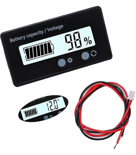 Monitor Tensione Batteria Auto Moto Indicatore Stato E Livello Batteria - Voltmetro DC 12V-72V Li-ion E Misuratore Capacità Batteria LCD