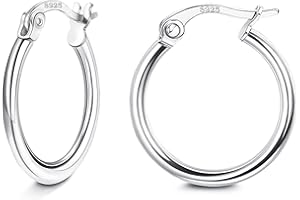 JeweBella Boucles d'Oreilles Créoles Argent Femme 925 Petites Boucle d'Oreille Creole Argent Sterling Hypoallergéniques Anneau Boucle d'Oreille pour Femme Fille Diamètre 14/16/18mm