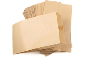 RUBY 100 Bolsas de Papel Kraft Marrón 15x26cm – Bolsas de Pan, Dulces, Bocadillos y Manualidades – Bolsitas Kraft Resistentes y Ecológicas para Tiendas, Fiestas y Regalos