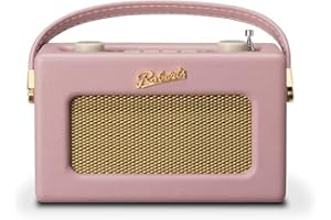 Roberts Radio Revival Uno BT - Radio Portable compacte avec Dab-FM, Bluetooth, Design Vintage, Streaming, entrée auxiliaire, Sortie Casque, alarmes, Garantie 2 Ans - Rose Sombre
