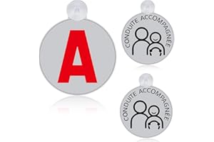 YIUWOD Paquet de 3 Conduite SuperviséE Magnetique - Conduite AccompagnéE - Conduite SuperviséE - 15 Cm de DiamèTre, avec Ventouse,Design RéFléChissant La Nuit,Protection UV