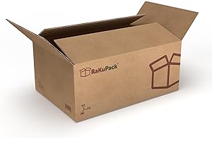 RaKuPack Versandkarton 25 Stück Faltkarton 350x240x150mm Innenmaß (35x24x15cm) Verpackungskarton bedruckt Warensendung Karton braun Faltschachtel Paket Versandschachtel Kartonage verschiedene Größen