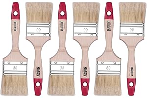 HARDY WORKING TOOLS Pennellesse Set 6-sezioni, 6 pezzi – 60 mm Larghezza, Pennello Set con manico in legno, Pennello di verniciatura Serie *36*, 6PCS, Pennellessa kit A0200-360625