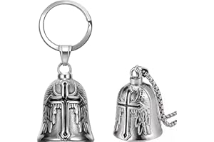 Funklu Guardian Bell Portafortuna Moto, Campanella Angelo Custode, Portachiavi Accessori per Auto Elettriche, Biciclette