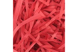 UCLEVER Papel de seda triturado rojo para cajas de regalo, relleno de cestas de 200 g, relleno y relleno de embalaje, papel de rafia triturado suave