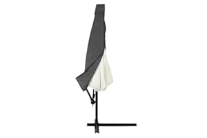 Deuba KINGSLEEVE® Parasol Cover For 3.5m Garden Parasol | Garden Patio Cantilever Umbrella Protective Zipped Cover | Zip Fastening | Waterproof Breathable 160 g/m² Polyester | Anthracite Grey