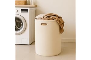 PUTSKA Laundry Basket Hamper – Blanket Fleece Basket for organizing, Décor and Toys, Clothes Hamper – Perfect for Baby and Kids Room, Nursery, Bedroom, Bathroom, Living Room - XL, Cream