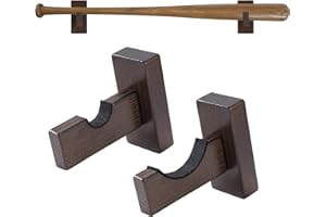 Jeesblsy Mazza da Baseball, Staffa a Parete di Supporto in Legno per Softball per il Display Orizzontale con Fodera in Feltro e Staffa a Parete per Mazza, 2 Pezzi
