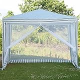 PE Outdoor Garden Gazebo Marquee Canopy Awning Party Wedding Tent inc Fly Net ()