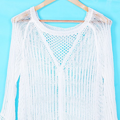 Sommer Damen Bademode Stricken Mini Strandkleid Sexy Beach Lace Bikini Dress - 7