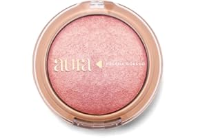 O BOTICARIO Aura by Helena Coelho Colorete Blush en Polvo Maquillaje Mujer | Larga Duración, Brillo Natural Satinado Suave con Partículas Rosadas 9g