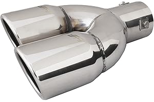 Simoni Racing TRX/18L Terminale di Scarico Universale Disassato, Uscita Doppia Inclinata Rotonda 165 X 77 mm, in Acciaio Inox