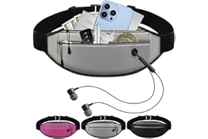 WATMHHJQ Marsupio da corsa sportivi Cintura da corsa cellulare, unisex, marsupio impermeabile, cintura da corridore, per escursioni, fitness, viaggi, grigio., Sport