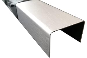 SCHLÖGEL GMBH 2mm U-Profile Acciaio Inox Spazzolato 1.4301 Lunghezza 2000mm (20x50x20mm)