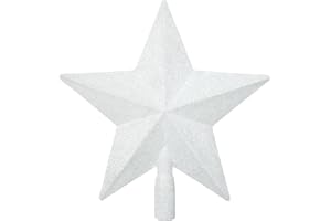 DERAYEE Glitzernde Weihnachtsbaumspitze,Stern Weihnachtsbaumschmuck Baumspitze Weihnachten für Weihnachtsbaum,Weihnachtsdeko (Weiß)