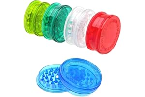 Vastu Magnetic 60mm 3 Part Plastic Grinder with Compartment - Perfect for Herbs and Spices - Random Colour (1 Pack)
