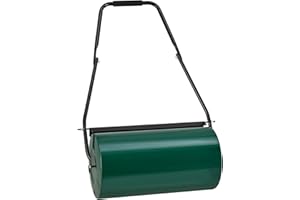 Rouleau de Jardin pour Gazon Juskys Fritz avec Protection Anti-salissures - Rouleau à Main pouvant être rempli d'eau / de Sable - 48 L / 60 kg - 60 cm - Rouleau pour Gazon et Champs