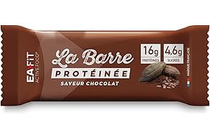 EAFIT La Barre Protéinée - Saveur Chocolat - Enrobée de chocolat au lait - 16g de protéines par barre - 5,5g de MG - faible en sucre - 12 vit et minéraux - Certifiée Anti-dopage
