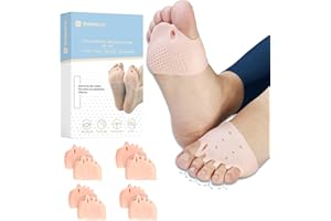 Bodytecni® Almohadillas Metatarsianas de Gel | MEGAPACK 8 uds Separadores de Dedos de Silicona 0% BPA | Corrector de Juanetes | Plantillas para Dolor en el Antepié, Callosidades y Ampollas