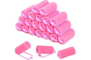 wordmouk 30 piezas de espuma de esponja rulos rulos de color rosa rulos esponja suave no hacen daño a un estilo de cabello bricolaje herramientas para las mujeres y los niños de la peluquería (25 mm)