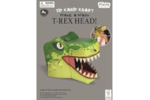 FIESTA CRAFTS LTD Fiesta Crafts 3D Dinosaur Mask Kit - Colourful & Easy to Assemble Dino Head Costume - Complete Arts and Crafts Set to Improve Motor Skills, Creativity, & Imagination - Fits Kids & Adult Heads