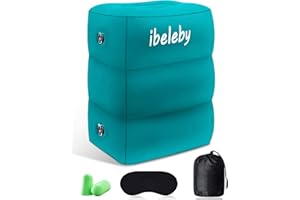 iBeleby Airplane Foot Rest, Inflatable Footrest for Kids to Sleep, Adjustable Height Leg Rest Pillow in Office & Home, Toddlers Travel Bed Box, Portable Travel Accessories for Long Flight, Car (1PCS)