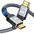 Highwings Long 8K HDMI Cable 25FT 48Gbps, 2.1 High Speed Gaming Cord 4K@120Hz 8K@60Hz RTX 3090 eARC 3D Compatible for PS5, UHD TV and Blu-ray Player