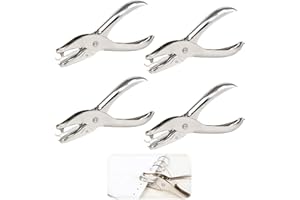 YUEYUAN Poinçon Monotrou 4 Pcs Poinçon 3MM Pince à Trou en Métal Pince à Perforer en Papier Métallique à Main Poinçon Pour Cartes en Papier Feuille de Plastique de Photos en DIY