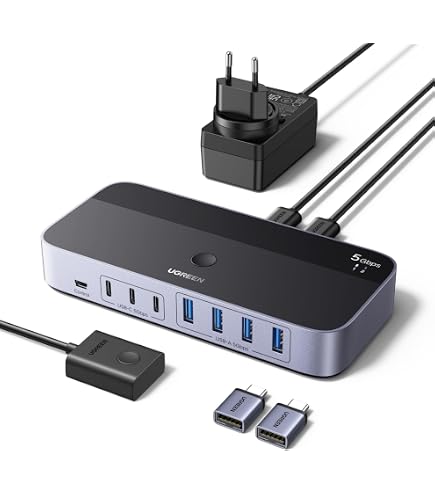 KVM Switch 2 PC DisplayPort USB &ndash; Commutatore Ultra HD 4K 60Hz Per Mouse, Tastiera, Schermo &ndash; KALEA