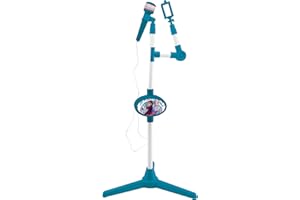 Lexibook- Disney Microfono Frozen 2 Elsa Anna Olaf con Altoparlante e Supporto Illuminato, Blu/Viola, Colore, 3+ anni