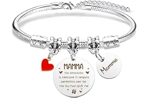 HOOSMOON Regalo Festa Della Mamma Bracciale Originale - Idee Regalo Compleanno Natale per Mamma e Figlia - Ti Voglio Bene