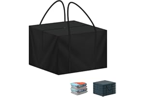 LAMUNI Borsa per Cuscini da Giardino Quadrato 80x80x60cm Borse di Stoccaggio per Esterni, Tessuto Oxford 420D Borsa Portaoggetti con Maniglie, Impermeabile Borsa Porta Cuscino da Letto