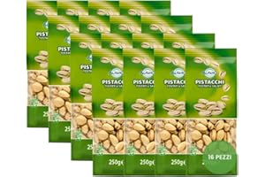 Alfano dal 1940 Pistacchi Salati Tostati 250g Frutta Secca Ricca di Fibre e Magnesio, Fonte di Potassio Ideale come Snack Aperitivo (16 Pezzi)