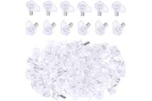 Swpeet 120 stycken 5 mm genomskinliga hyllpennor, transparenta plastskåp stödstift bokfäste hyllpennor för möbelhyllor konsol