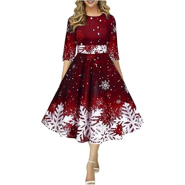 Weihnachtskleid Damen – Rot, Langarm, Partykleid Mit Smiley-Motiv Für Cosplay & Feiern
