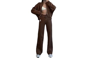 amropi Tuta da Donna Giacca con Cerniera e Pantaloni Jogging Tute 2 Pezzi Sportivo Completo