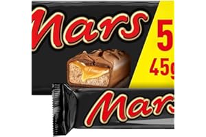 Mars Barrita de Chocolate con Leche, crema de turrón y caramelo, 5 x 45g