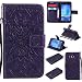 Produktbild Hozor PU Leder Hülle für Samsung Galaxy J5 / SM-J500 J5008 5.0 zoll Embossing 3D Prägung Blumen Muster Ledertasche Weiche TPU Soft Rückseite Abdeckung Handytasche Bumper Schutzhülle Brieftasche Flip Case Wallet Cover Bookstyle Handyhülle Tasche Anti-Scratch Shell Folio Klapphülle mit Standfunktion Magnetverschluss und Kredit Kartenfächer - lila
