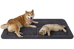 Joydeco Tapis de cage pour chien à profil bas, tapis de lit réversible lavable avec polaire ultra douce, design compact, tapis de niche pour animaux de compagnie de très grande taille, taille M, 121,9
