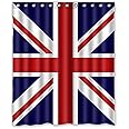 shower curtain Union Jack/UK Flag Background Waterproof Bath Curtain-Size: 60" x 72"