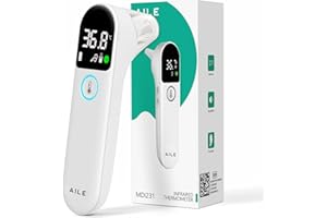 AILE Digital Ear Thermometer for Baby-Adults-Newborn-Kids, Approved UK Accurate Fast Readings, 32 Memory Recall, 3-Color Fever Alert Thermometer for Home Use