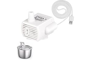 LTZGO Pompe de Fontaine à Chat Chien, Pompe à Eau De Remplacement pour Animaux de Compagnie Submersible Chat à Fleurs Pompe de Rechange Ultra-Silencieux à Faible Consommation Débit d'eau réglable