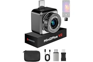 HIKMICRO Wärmebildkamera Mini2PlusV2 512 x 384 SuperIR, Manuell fokussierende Thermal Camera Kompatibel mit iOS und Android, 256 x 192 IR-Auflösung, 25Hz, USB-C/Lightning(unterstützt iPhone 15/16)