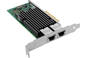 Euqvos per Intel X540-T2 10GbE Scheda di Rete X540 Chip PCI Express X8 Dual Porte RJ45 per Windows Server, Win7/8/10, Linux, VMware ESX