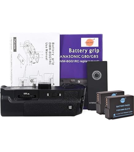 Grip Vertical Batterie DSTE Compatible Panasonic Lumix GH5 - Augmente L'autonomie, Remplacement DMW-BGGH5