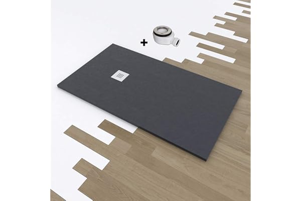 PLATO DE DUCHA DE RESINA TEXTURA PIZARRA CARGA MINERALES VARIAS MEDIDAS Y COLORES 75x140 cm Grafito RAL 7015